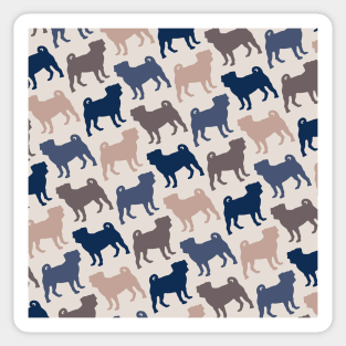 Elegant Wood Pug Pattern Sticker